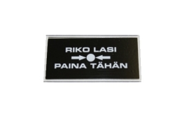 HL5030MGG Spare glass for call point to HL5030 series, with text 